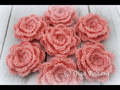 How to Crochet Rolled Up Rose, Free Crochet Pattern and Video Tutorial