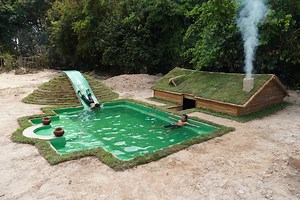 199K views · 9.1K reactions | 10Days Building Water Slide To Swimming Pool and Decoration Underground Room | Primitive Survival Tool | Facebook