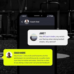 Questions on form? Our coaches can help with that. Through our coach chat feature, our coaches are available for all your fitness questions. So whether you're looking for advice on how to position your wrists when doing a barbell clean, or need feedback on your Turkish getups, our coaches are just a click away. | Ladder | Facebook
