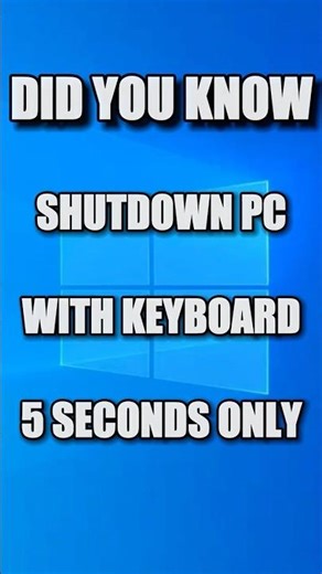 How to Shutdown PC with Keyboard | Shutdown PC Using Keyboard Shortcut 🔥 Windows Trick #shorts