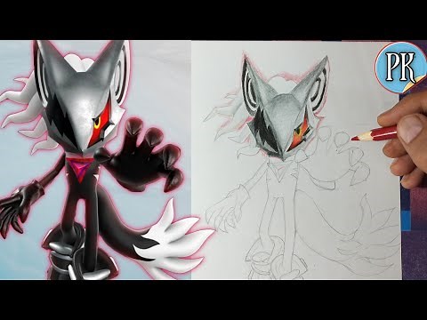 How to draw Sonic Infinite || full outline and realistic coloring tutorial ||