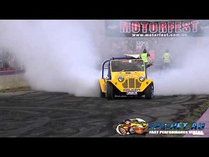 SMOKEM MINI MOKE V8 BURNOUT AT LARDNER PARK MOTORFEST 9.3.2013