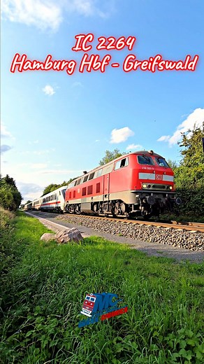218 307 101 118 | IC 2264 Hamburg Hbf - Greifswald Aug 2025 __________________________ #trains #germany #travel #trainspotting #railwayvibes #railways_of_europe #zug #eisenbahnfotografie #eisenbahn #speeding #deutschebahn #diesellocomotive #dieseltrain #transportation #intercity | Trains & Planes MC