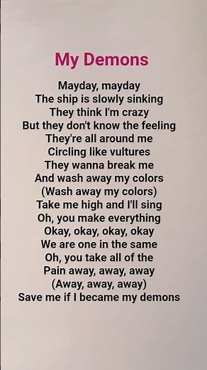 my demons song lyrics #trendingsong #mydemon #songlyrics