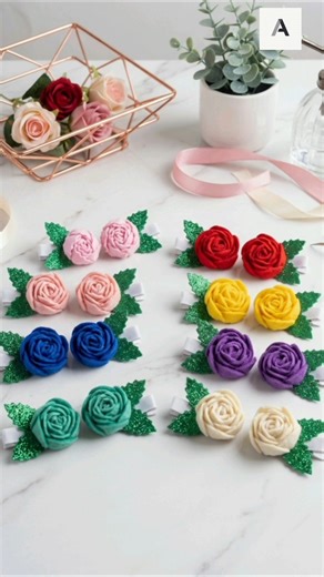 Easy DIY Glitter Foam Sheet Flowers and Flower Hair Clips: Simple Rolling Tutorial for beginners#diy