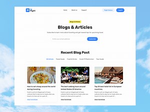 Blog Page Design for Flight Booking Website ✈️