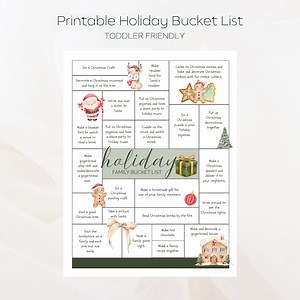 Christmas Family Bucket List Printable, Family Friendly Holiday Activity Checklist - Etsy