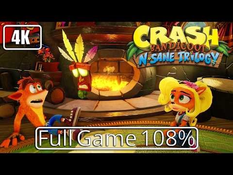 Crash Bandicoot 3: Warped (N. Sane Trilogy) - Full Game 108% Longplay Walkthrough 4K 60FPS