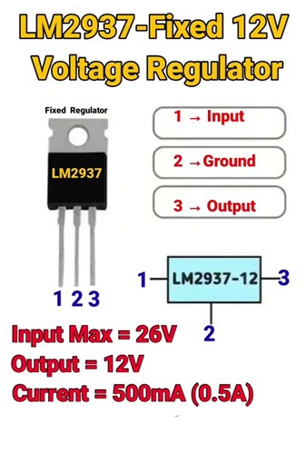 LM2937-12 Voltage Regulator Pinout & Working | 12V Regulator IC#shorth