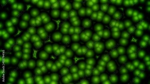 cell splitting, dividing and mixing simplified scientific motion background green