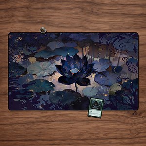 Lotus Magic the Gathering Playmat: Stitched Edge Card Game Mat - Etsy