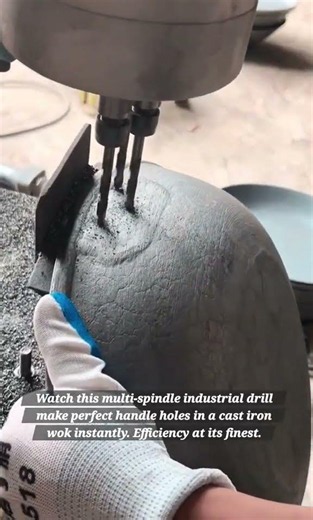 Automated Handle Hole Drilling in Cast Iron Woks