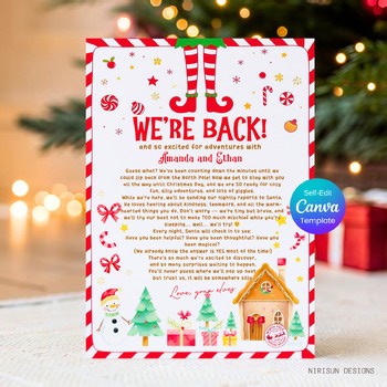 Editable Elf “We’re Back!” Arrival Letter | Printable Holiday Note Template