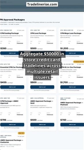 Store Credit Card Tradelines $50,000 — Direct To All 3 Bureaus