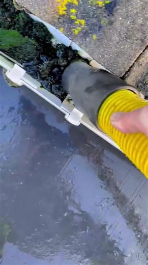 “Gutter vacuum before & after — watch the moss disappear! #Satisfying”