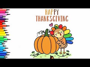 Happy Thanksgiving Drawing | Thanksgiving Turkey Drawing | How To Draw Thanksgiving