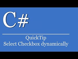 QuickTip #137 - C# Tutorial - Select Checkbox dynamic | Visual Studio | .NET | OfType