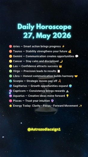 🌟 May 27, 2026 Horoscope for All 12 Zodiac Signs 🔮Bold Moves, Balance & Intuition! #zodiacsigns