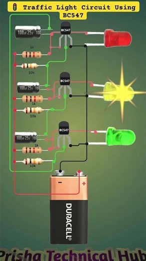 Traffic Light Controller using BC547 | No IC #shorts #knowledge #circuit #diy