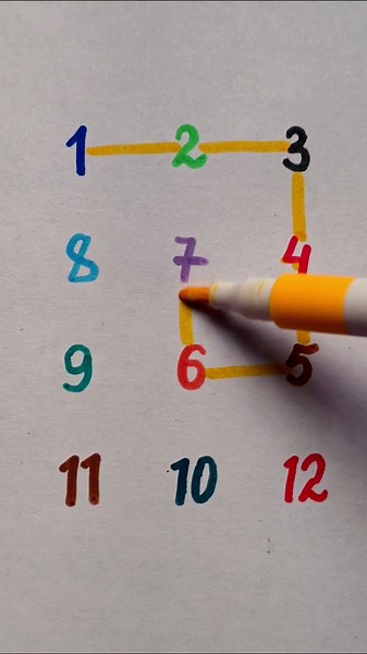 Draw a line with numbers 1 to 10 🕵️ #drawing #numbers #line #drawing #quiz Part#68