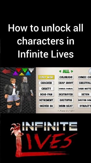 How to unlock all characters in Infinite Lives #shorts