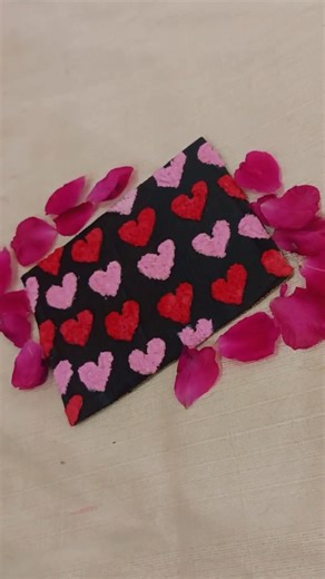 ✨ DIY Texture Heart Art ❤️ | Easy & Beautiful Craft Idea 🎨#diyart #shorts #textureart #artshorts