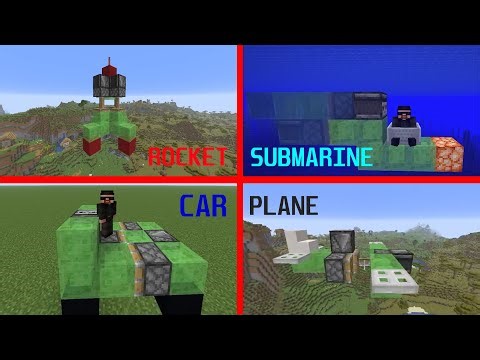 4 EASY REDSTONE VEHICLES - (PLANE,ROCKET...)