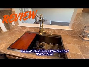 Doirteal 33x22 Black Stainless Steel Kitchen Sink Review | Best 16 Gauge Drop-In Workstation Sink?