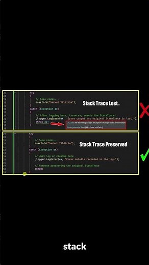 The 1 Word Fix to Prevent Losing Your Stack Trace in NET #dotnetcore #debugging #csharp #dotnet