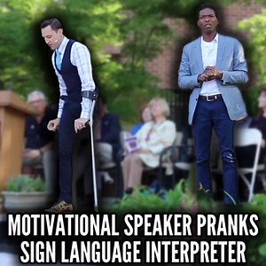 551K views · 3.9K shares | Motivational speaker pranks sign language interpreter --Josh Sundquist | Josh Sundquist | Facebook