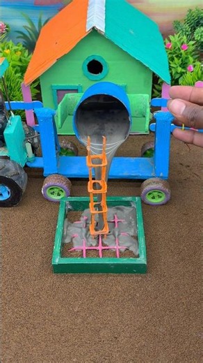 Mini Cement House Build 🏠 | Satisfying Concrete Pouring ASMR 🚜#shorts#youtubeshorts