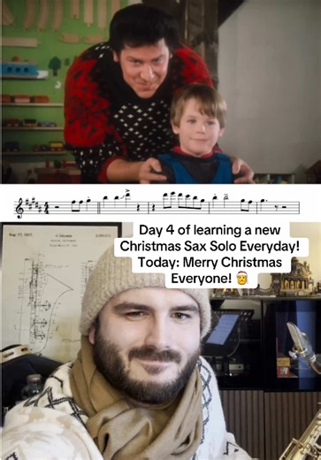 Day 4 and we’re onto the final solo! This is Ray Beavis’ very rock and roll tenor sax solo on Shakin’ Steven’s 1985 Christmas classic! PDF’s for this solo and the previous 3 solos I’ve released are now available to download on my website for free! Enjoy and Merry Christmas Everyone! #transcription #saxophone #christmas #shakinstevens @shakinstevensofficial #raybeavis
