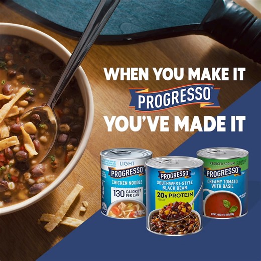 Take lunch to the next level with sumptuous peppers, and 20g of protein per can with Progresso Southwest Style Black Bean Soup. | Progresso
