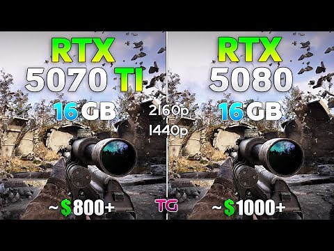 RTX 5070 Ti vs RTX 5080 - Comparison with New Drivers | 1440p & 4K