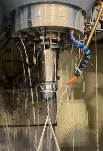 Taking “through spindle coolant” to the next level. #cnc #machine #cncmachining #machinist