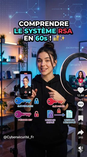 🔐 Tu envoies des mots de passe chaque jour… mais est-ce qu’ils sont vraiment protégés ? Le chiffrement RSA, c’est le système qui garde tes données à l’abri depuis plus de 40 ans 💻 Deux clés, une publique, une privée — et même les hackers ne peuvent rien faire 🔒 La maths protège ta vie numérique sans que tu t’en rendes compte 🤯#rsa #cybersecurity #cryptok #techtips #securite