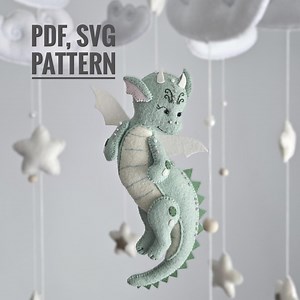 Dragon Felt Pattern, Dragon Pattern PDF SVG, Anime Ornament DIY Plush, Fantasy Dragon Sewing Tutorial - Etsy