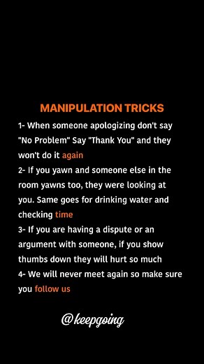 35K views · 121 reactions | These 3 manipulation tricks work frighteningly well — and most people don’t even realize they’re being played 易 #DarkPsychology #ManipulationTactics #MindControl #PsychologyFacts #HumanBehavior #PowerMoves #MindGames #EmotionalIntelligence #SocialDynamics #ViralReel #ForYou #FYP #KeepGoing #PsychTricks #HiddenTruths | Keepgoing | Facebook