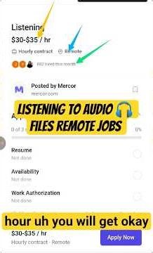 Listening Audio Files Remote Job (30–35 USD/Hour) Weekly Pay Worldwide #remotework