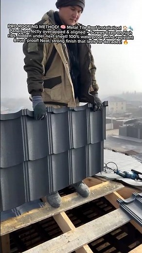 GENIUS TRICK! ⚡ How To Install Metal Roof Tiles Perfectly! 🤯🏡