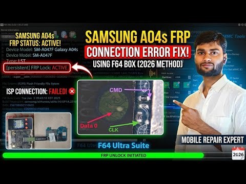 Samsung A04s FRP Unlock ISP F64 box || Samsung A04s FRP Unlock ISP Connection Error Fix 2026