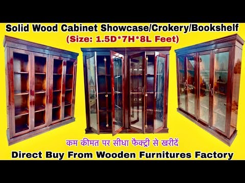 Solid Wood Cabinet: Showcase Almirah ! Crokery Cabinet ! Bookshelf Storage ! Luxury Furniture Art