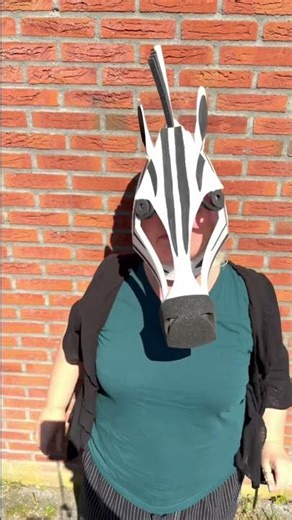 🦓🩶 Zebra mask adult headpiece made by Tentacle Studio