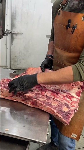 Watch The Silver Fox Butcher expertly debone a loin, removing the striploin. #Butcher