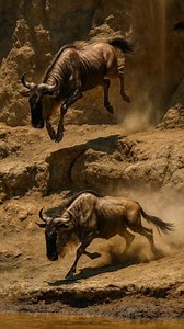 Ñus avanzan en manada, abriendo camino en la sabana africana bajo el instinto de migración 🦬 #ñu #animals #animales | Naturaleza Salvaje