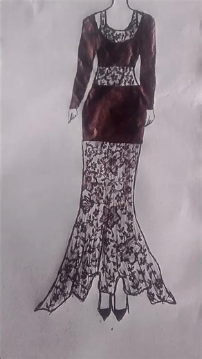 Beautiful dress sketch design #fashion #shorts #dress