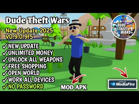 Dude Theft Wars Mod Apk 0.9.0.9f5 New 2025 - Unlimited Money & Unlock All Weapon