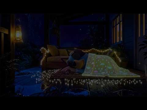 Sleep With Bluey 🌧️ NO ADS Piano & Rain Sounds | Cozy Rainy Porch & Deep Sleep Music