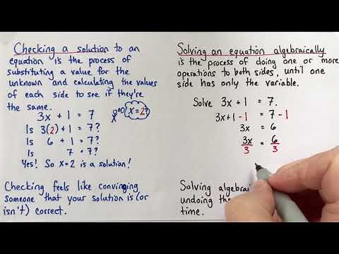 What does solving algebraically mean?