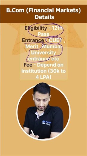 Details about Bachelor of Commerce in Financial Market!🤔#shorts